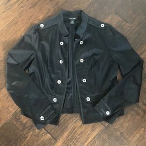 White House Black Market Black Blazer with Silver Buttons